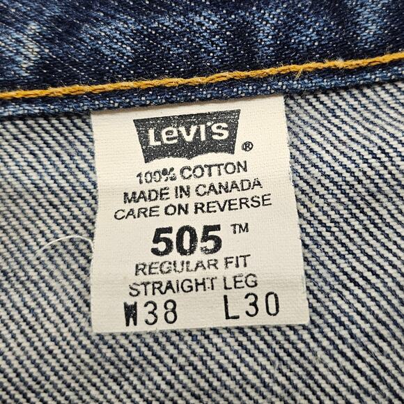 Vintage Levi's 505 Jeans Men's Size 38 x 30 Y2K Straight Leg Regular Fit - Picture 10 of 14